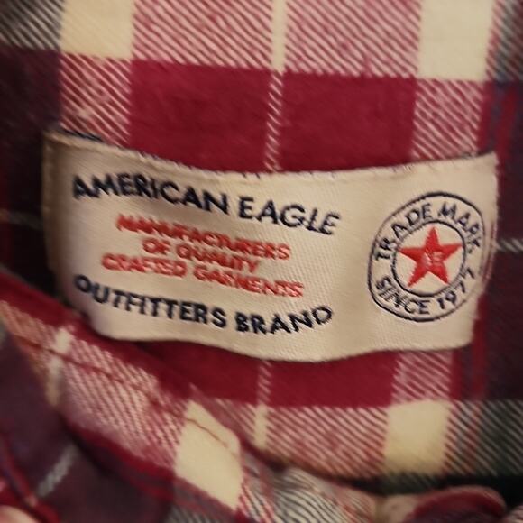 American Eagle Flannel Plaid Buttondown, XL - Picture 4 of 6